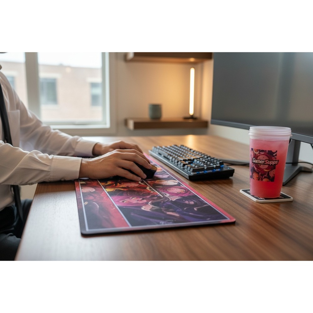 GamerSupps Boss Rush Mousepad VTuber Vienna Sinder TrickyWi Brand New Red